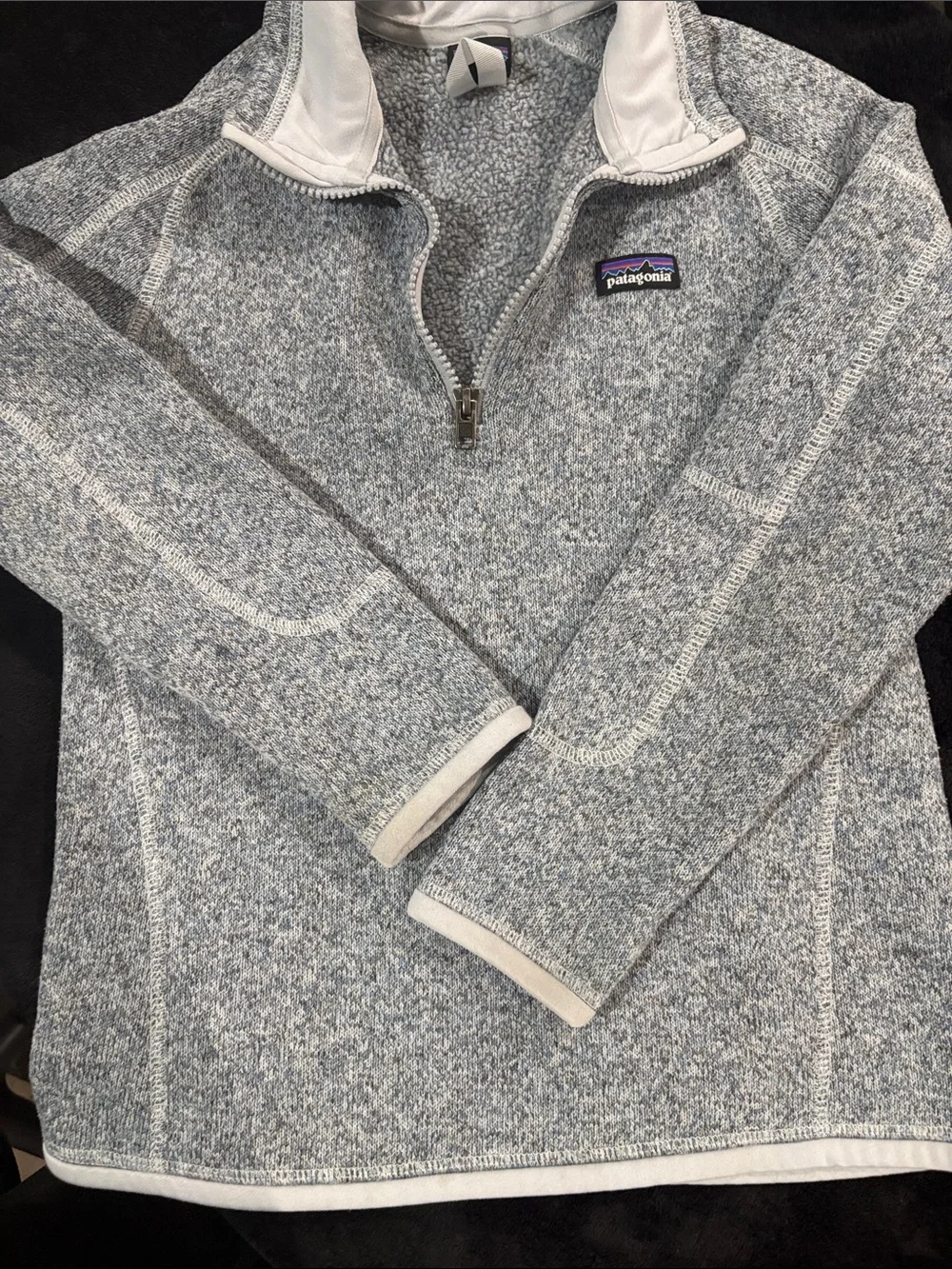 Patagonia kids Light Heather Grey Quarter-Zip Fleece Pullover